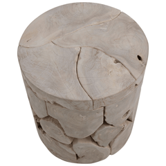 Brantly Round Teak Slice Side Table - Our Boat House