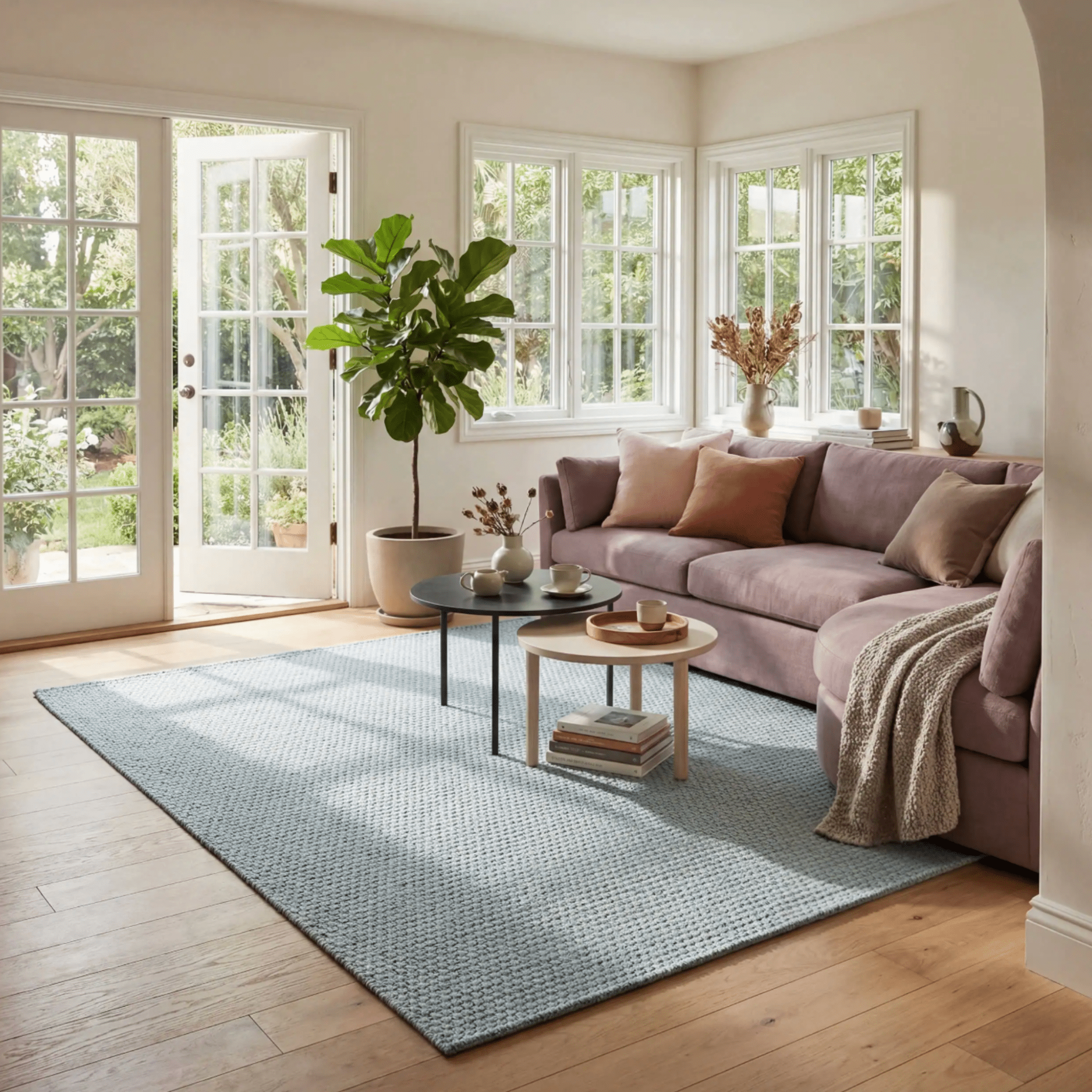 Bridges Rope Rug - Light Blue - coastal inspired home furnishing lifestyle