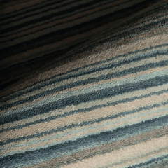 Brindle Stripe Hand Loom Knotted Wool Rug - Blue - Our Boat House