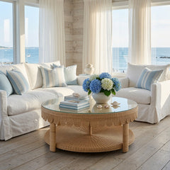 Bungalow Scalloped Round Coffee Table - Our Boat House