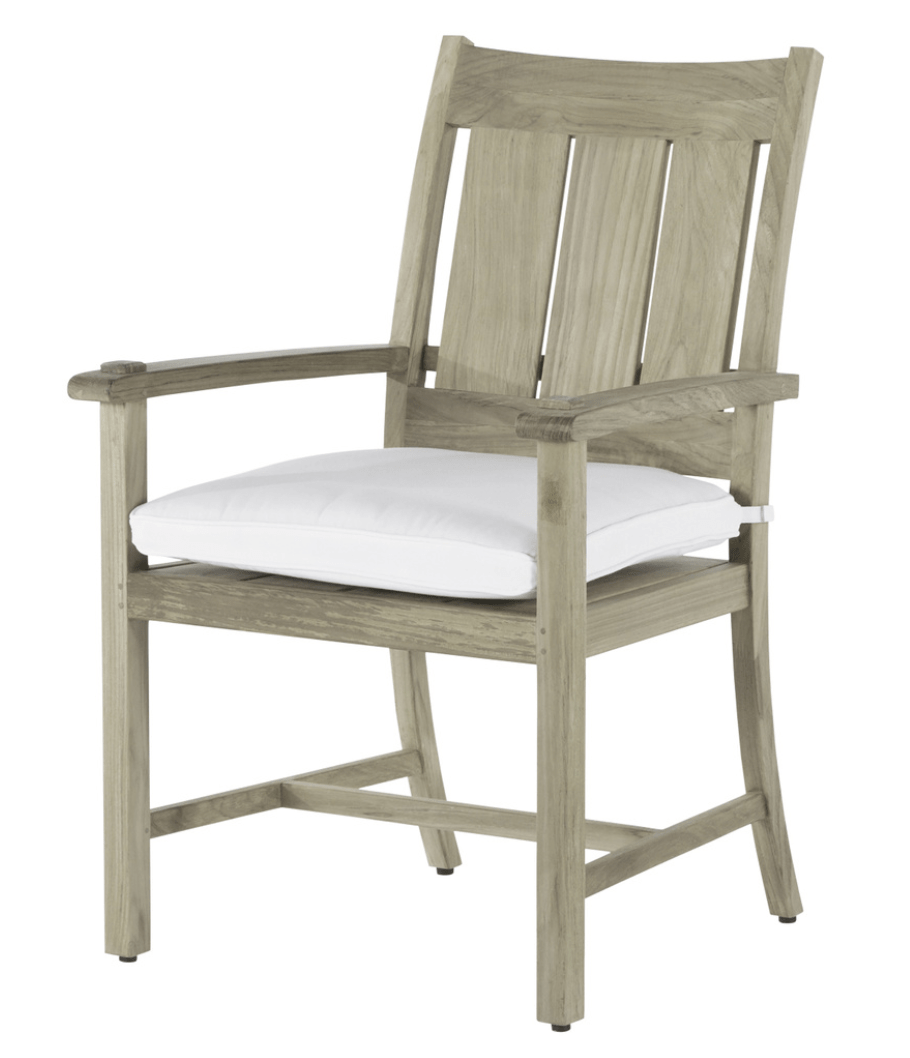 Cod Chair Menu Cape Cod Dining Arm Chair - Oyster Teak – Our Boat House