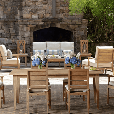 Cape Cod Rectangular Dining Table - Natural or Oyster Teak - Our Boat House