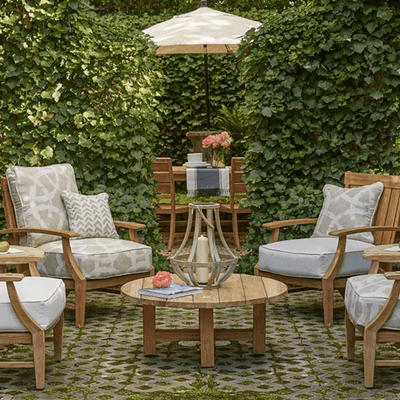 Cape Cod Round Coffee Table - Natural or Oyster Teak - Our Boat House