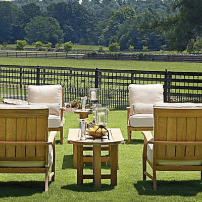 Cape Cod Round Outdoor Side Table - Natural or Oyster Teak - Our Boat House