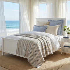 Cape Stripe Blanket - Navy - Our Boat House