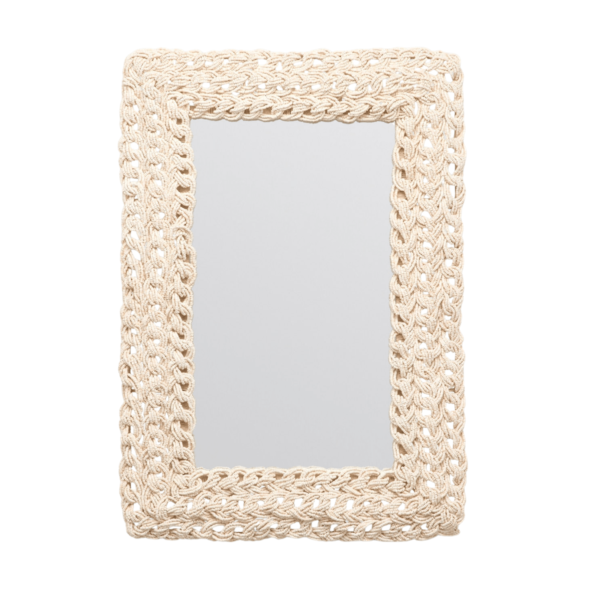 Carly Coco Bead Rectangular Mirror - Our Boat House