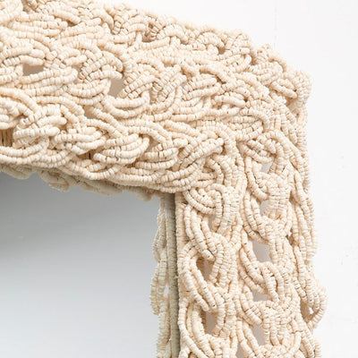 Carly Coco Bead Rectangular Mirror - Our Boat House