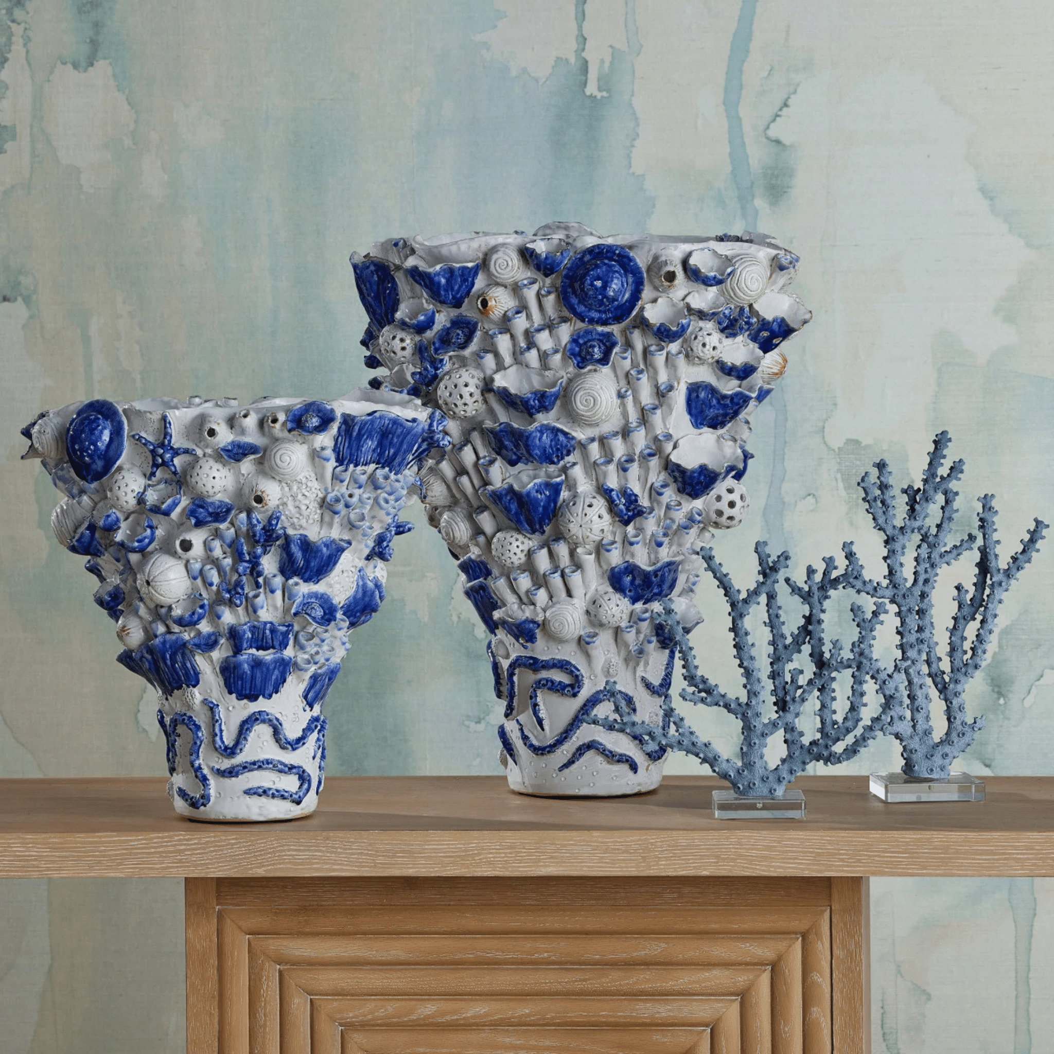 Carmel Blue Coral - Set of Two - Our Boat House