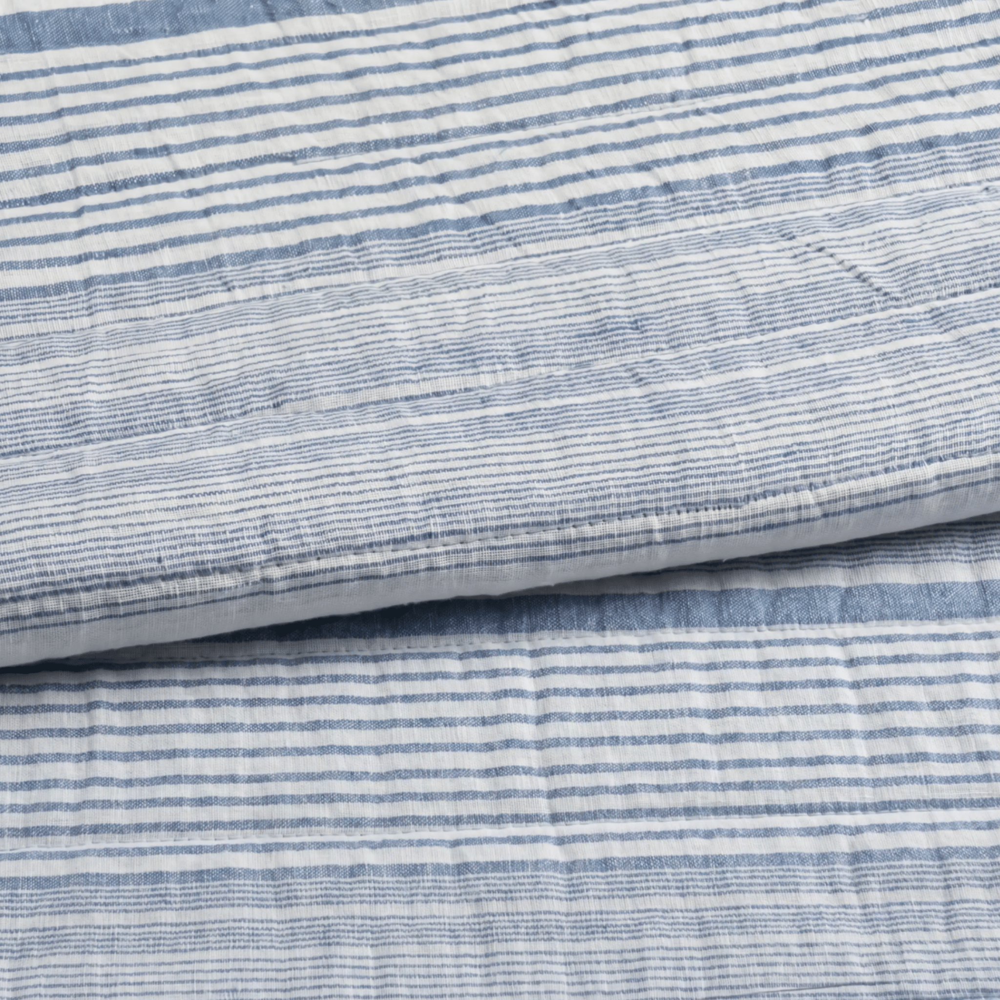 Carolina Stripe Quilt - French Blue - Our Boat House