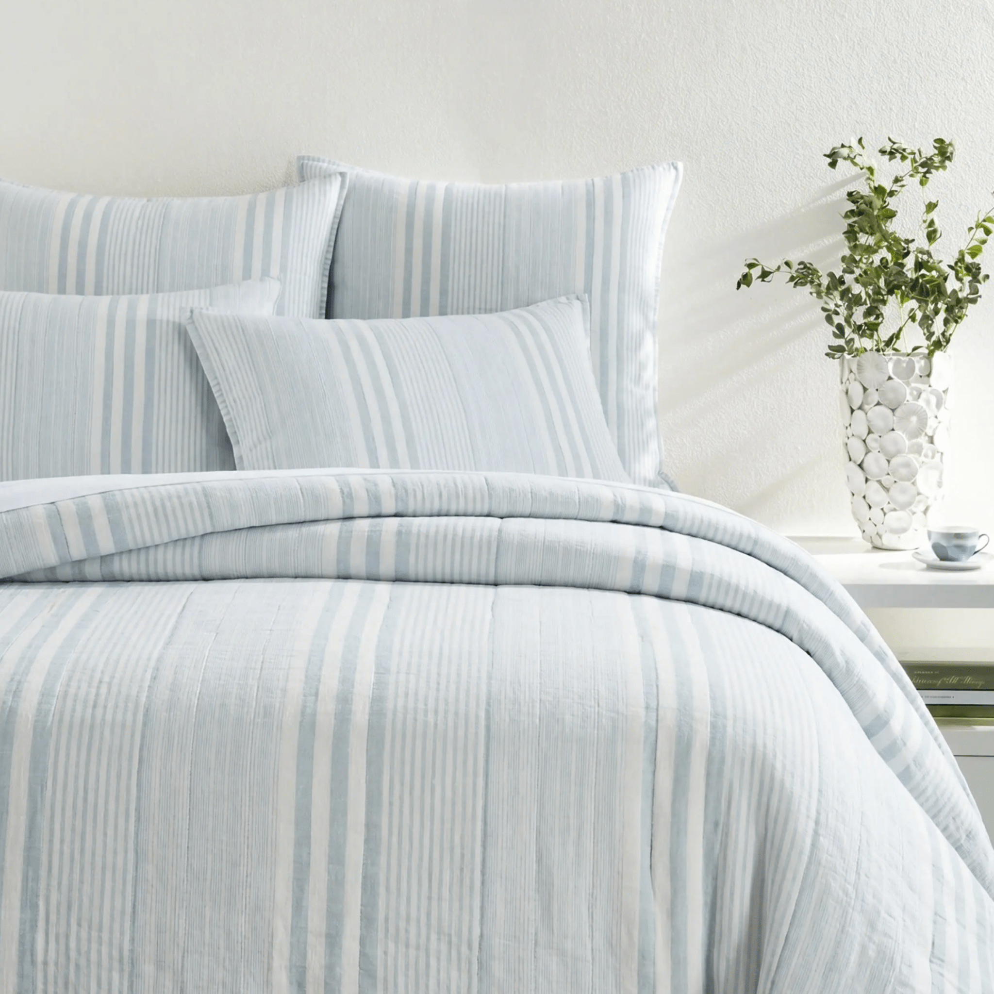 Carolina Stripe Quilt - Sky - Our Boat House