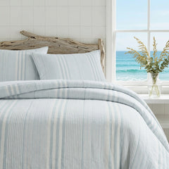 Carolina Stripe Quilted Sham - Sky - Our Boat House