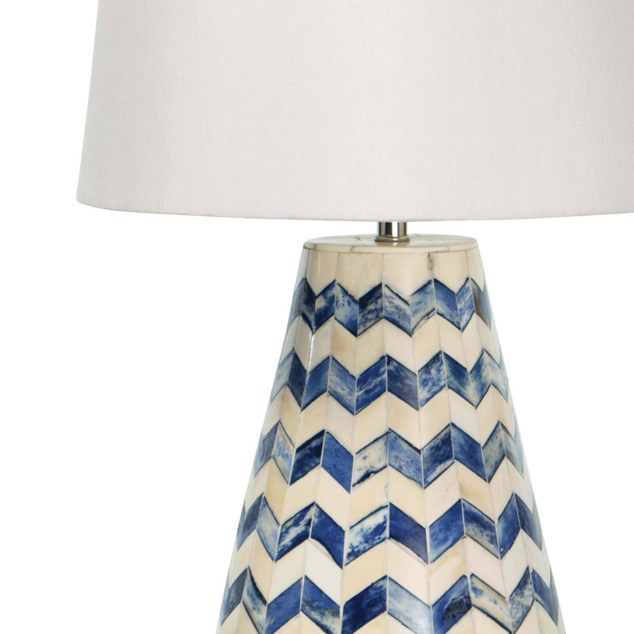 Cassia Chevron Table Lamp - Indigo - Our Boat House