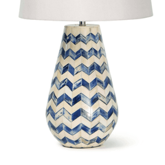 Cassia Chevron Table Lamp - Indigo - Our Boat House