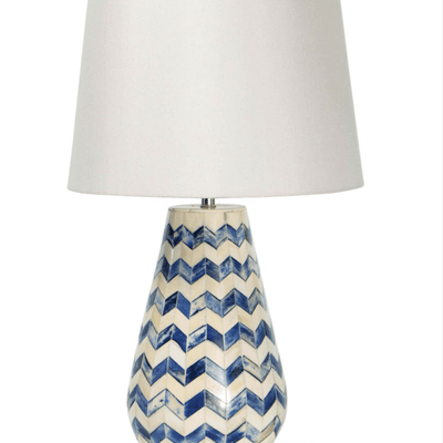 Cassia Chevron Table Lamp - Indigo - Our Boat House