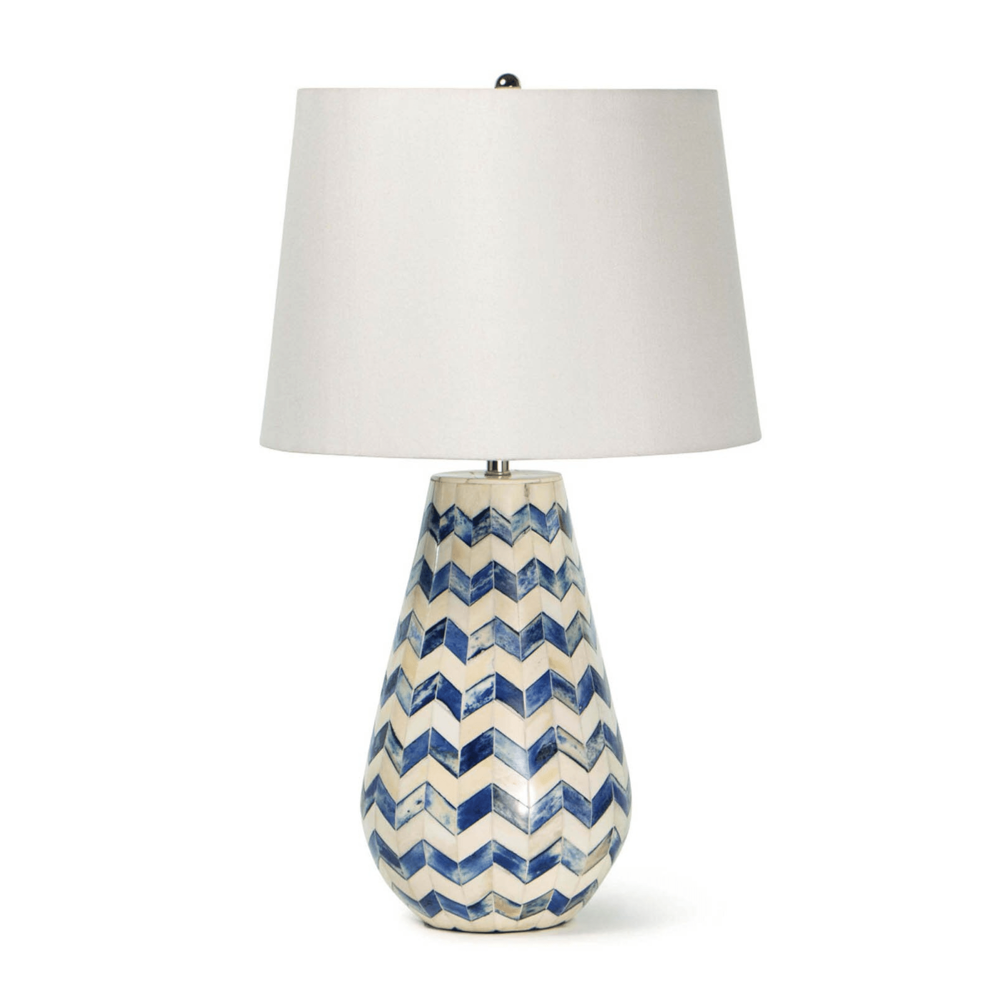 Cassia Chevron Table Lamp - Indigo - Our Boat House