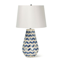 Cassia Chevron Table Lamp - Indigo - Our Boat House
