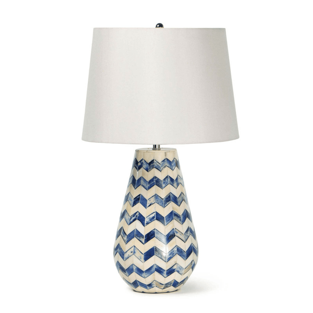 Cassia Chevron Table Lamp - Indigo - Our Boat House