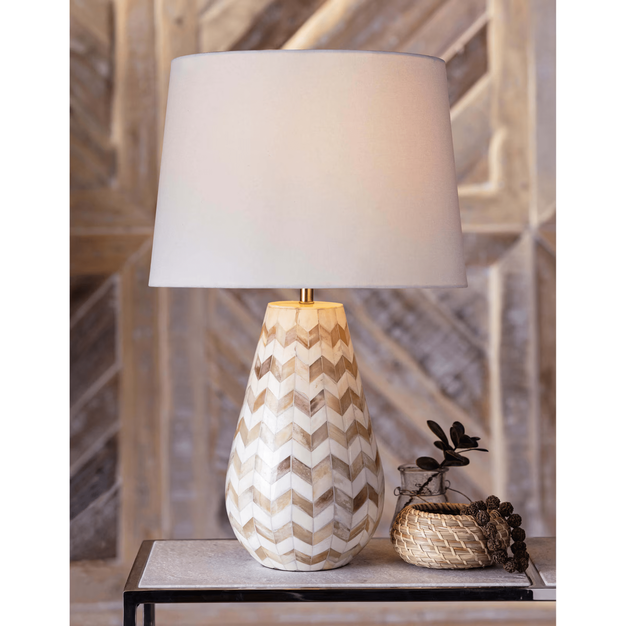 Cassia Chevron Table Lamp - Natural - coastal inspired home furnishing lifestyle