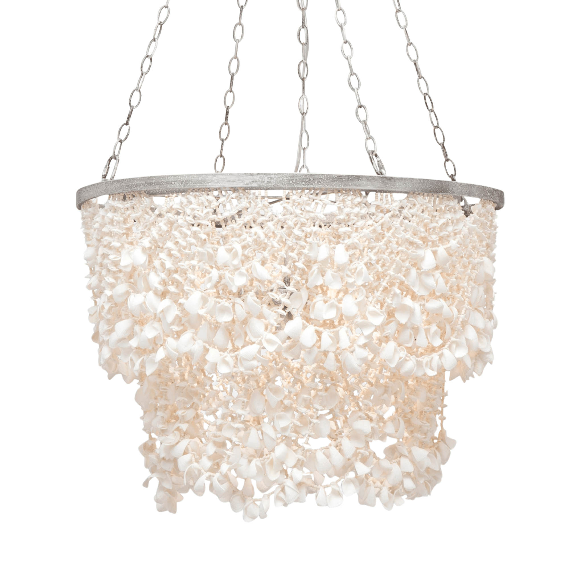 Cassia White Clam Shell Chandelier - Our Boat House