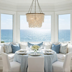 Cassia White Clam Shell Chandelier - Gold - coastal inspired home furnishing lifestyle