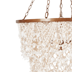 Cassia White Clam Shell Chandelier - Gold - Our Boat House