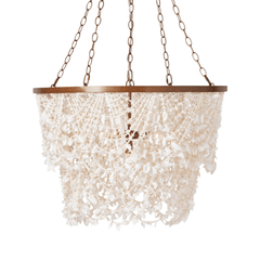 Cassia White Clam Shell Chandelier - Gold - Our Boat House