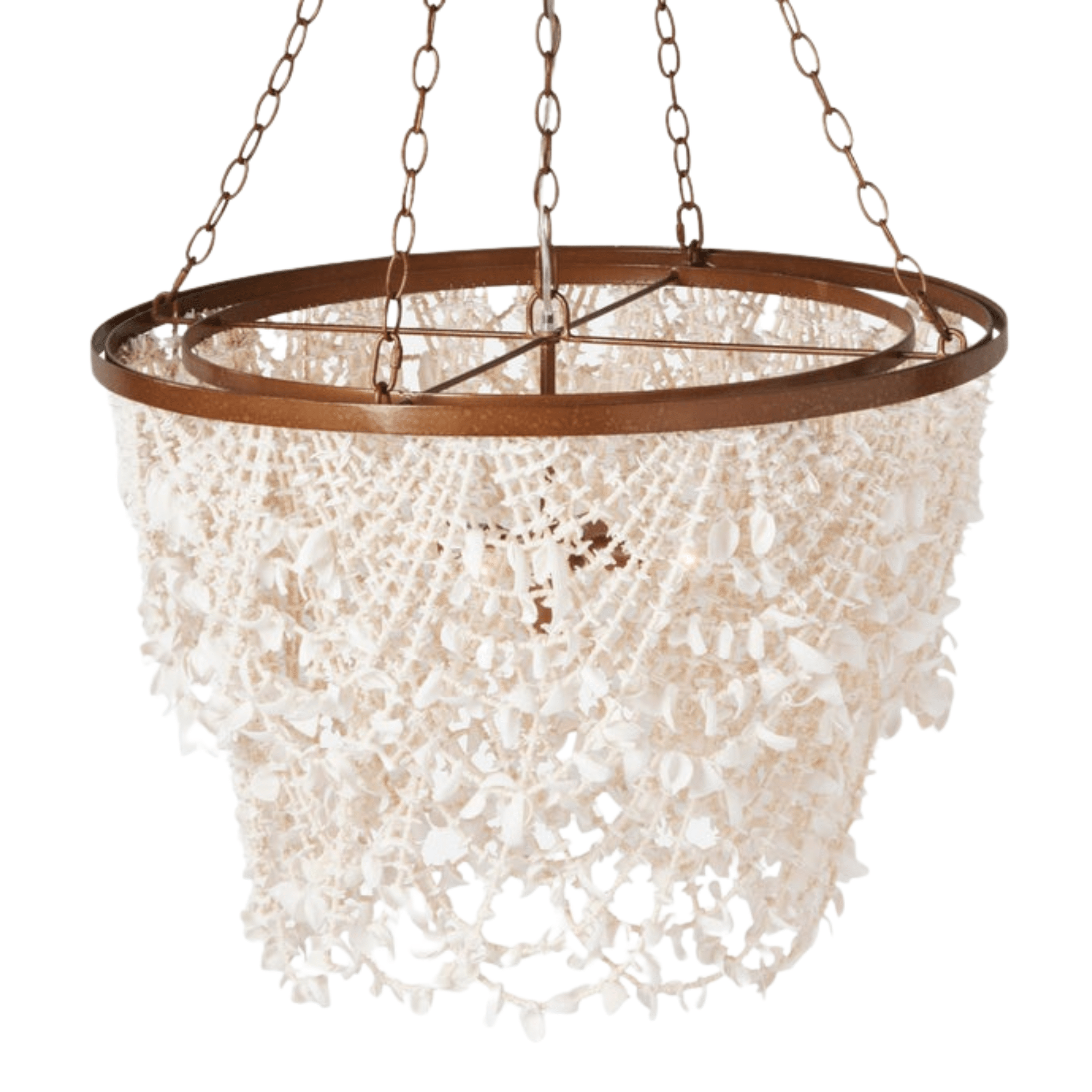 Cassia White Clam Shell Chandelier - Gold - Our Boat House