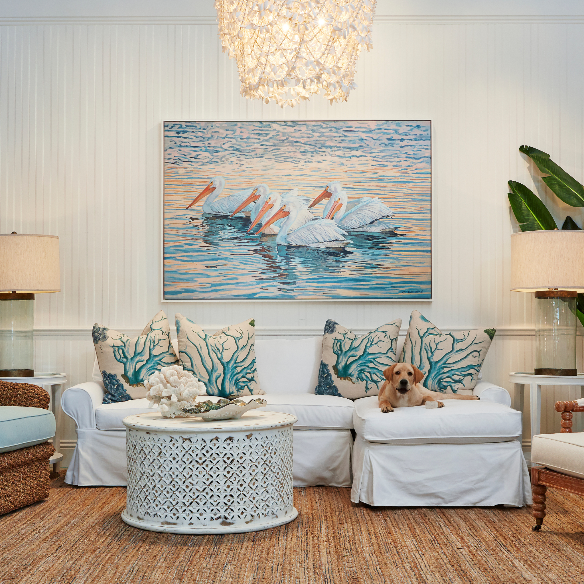 Cassia White Clam Shell Chandelier