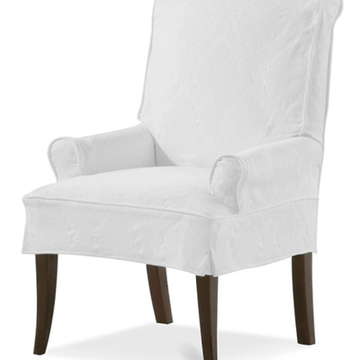 Cassidy Half - Skirt Slipcovered Parsons Arm Chair - Our Boat House