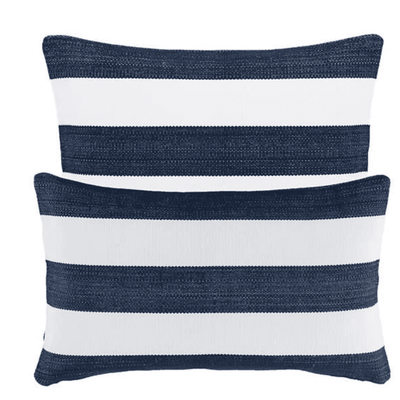 Catamaran Outdoor Pillow - Navy & White - Our Boat House