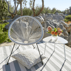 Catamaran Stripe Indoor/Outdoor Rug - Light Blue & Ivory - Our Boat House