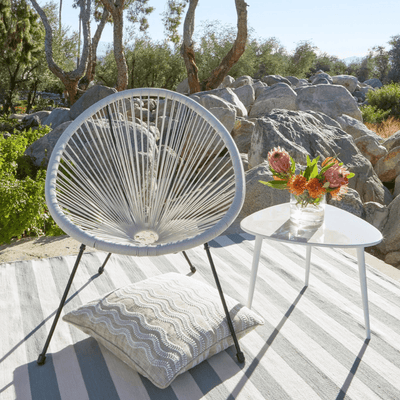 Catamaran Stripe Indoor/Outdoor Rug - Light Blue & Ivory - Our Boat House