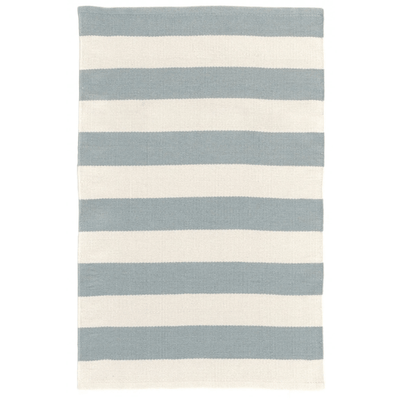 Catamaran Stripe Indoor/Outdoor Rug - Light Blue & Ivory - Our Boat House