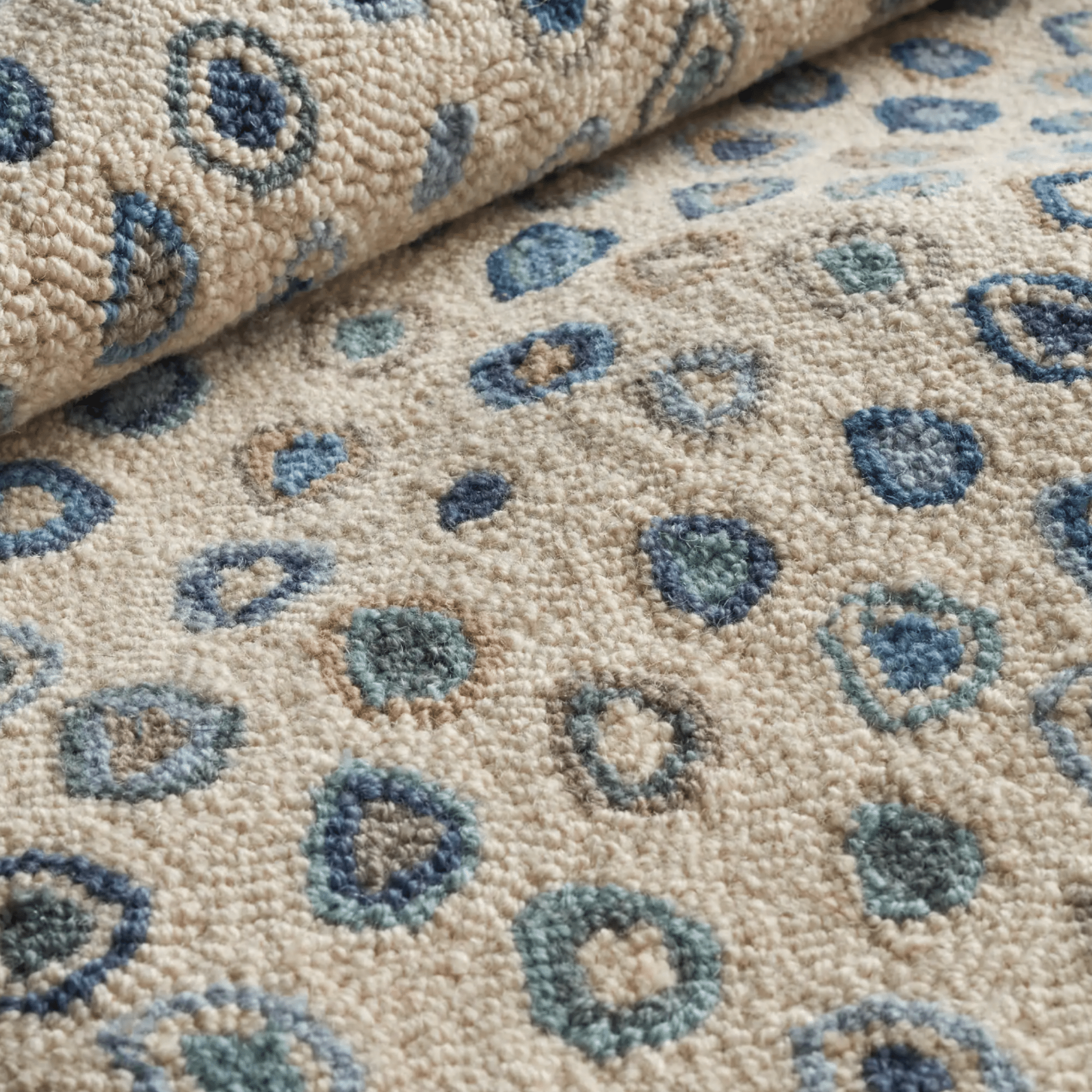 Cats Paw Hand Micro Hooked Wool Rug - Mineral - Our Boat House