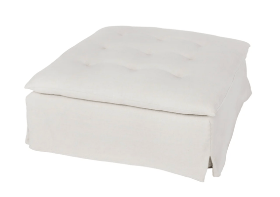Chatham Slipcovered Square Ottoman - Our Boat House