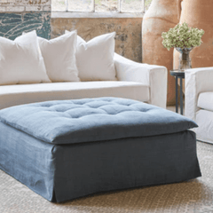 Chatham Slipcovered Square Ottoman - Our Boat House