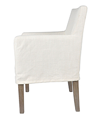 Cherie Ivory Slipcovered Dining Arm Chair
