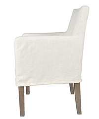 Cherie Ivory Slipcovered Dining Arm Chair