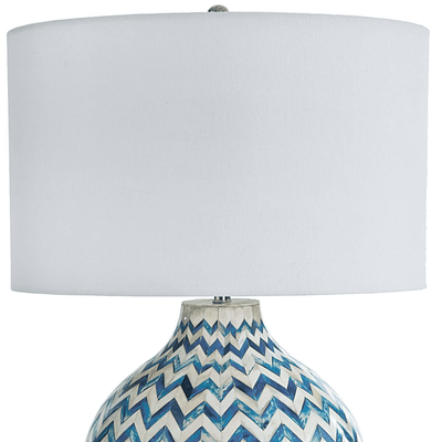 Chevron Bone Table Lamp - Indigo - Our Boat House