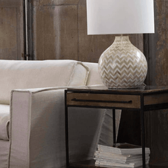 Chevron Bone Table Lamp - Natural - Our Boat House