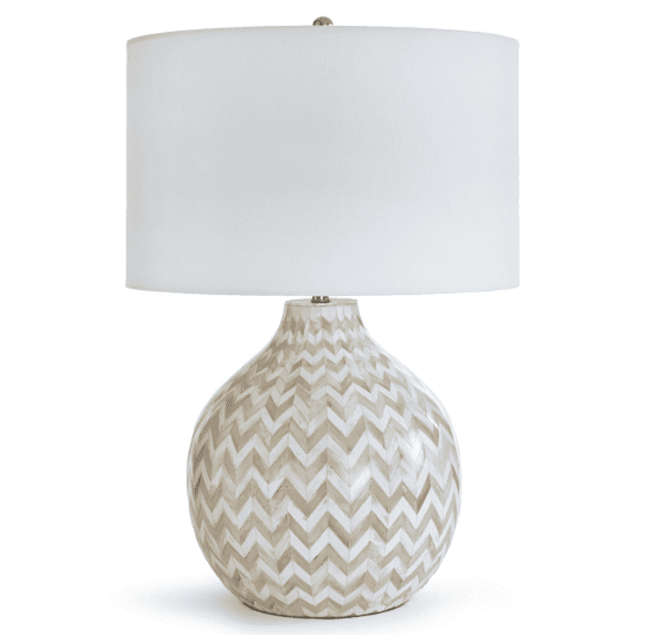 Chevron Bone Table Lamp - Natural - Our Boat House
