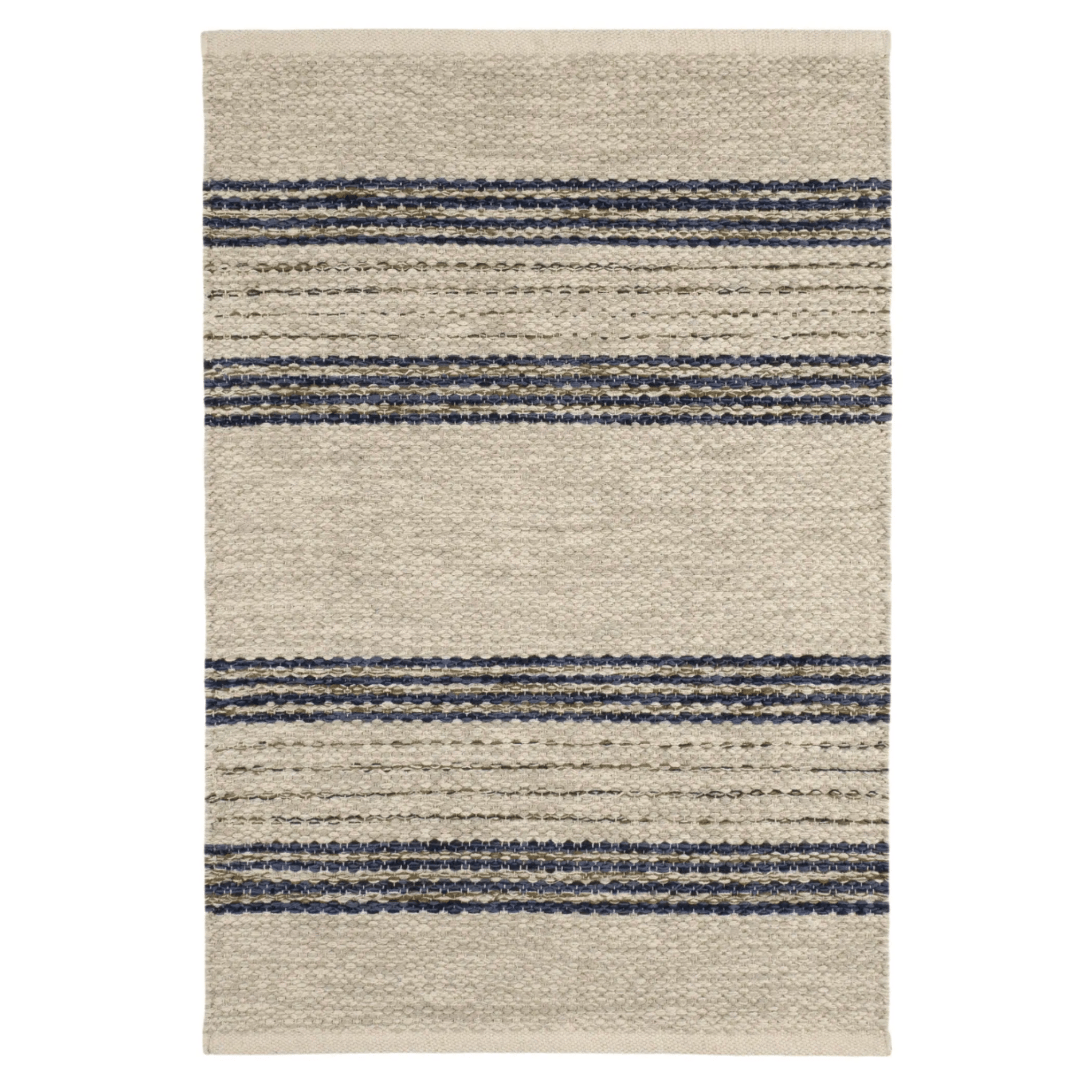 Cielo Stripe Handwoven Cotton Rug - Navy - Our Boat House