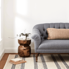 Cielo Stripe Handwoven Cotton Rug - Navy - Our Boat House