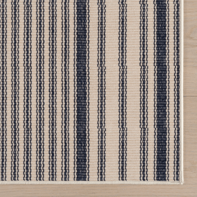 Clamira Coastal Striped Machine Washable Rug - Our Boat House