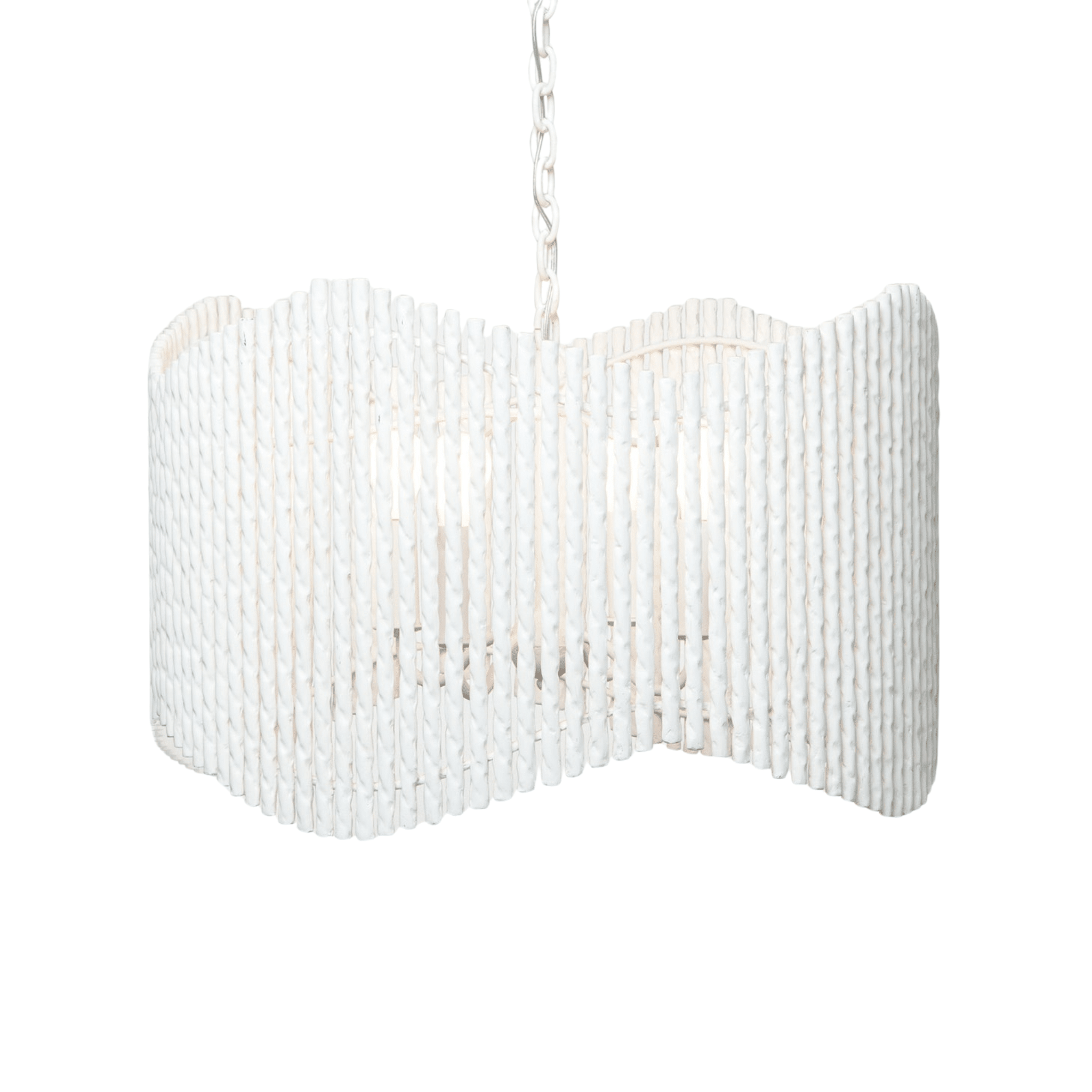 Clara White Gesso Chandelier - Our Boat House