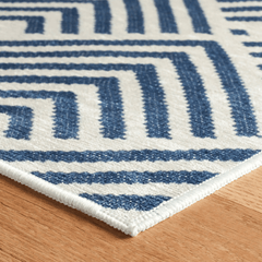 Cleo Machine Washable Rug - Navy - Our Boat House