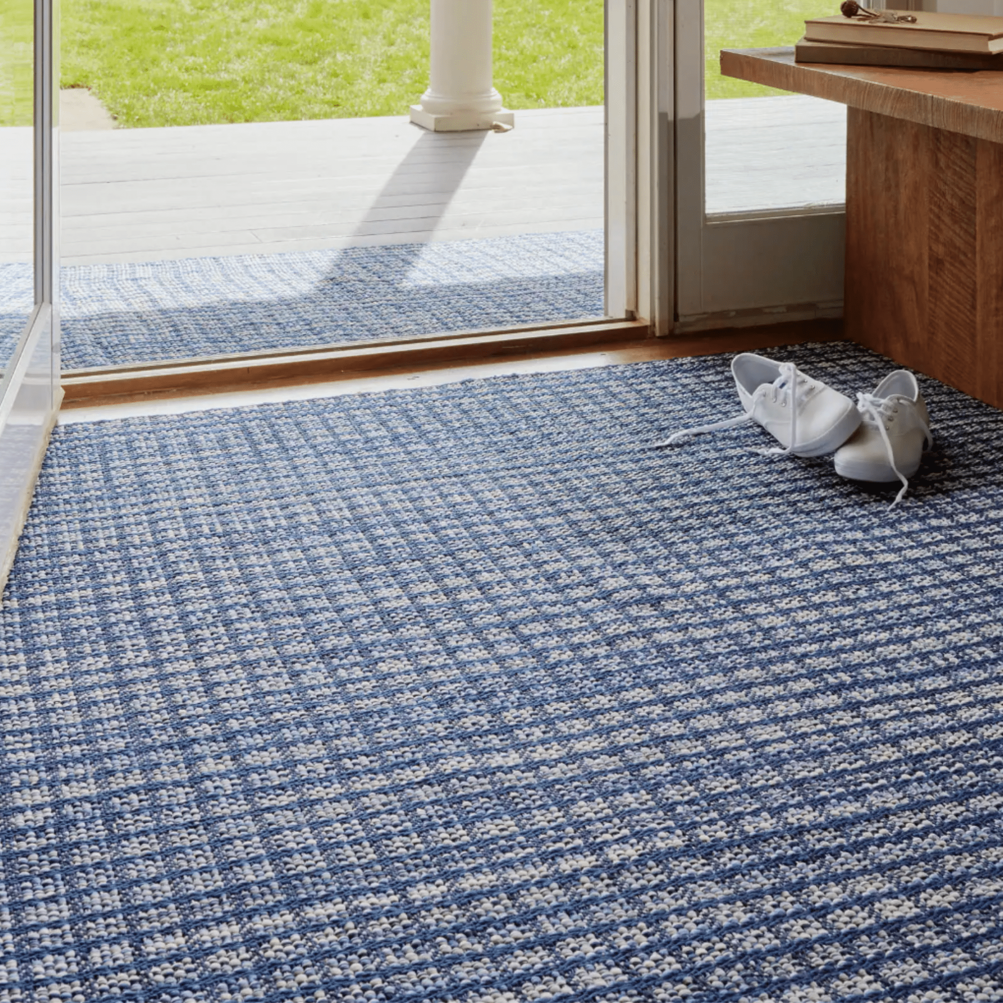 Coco Handwoven Indoor/Outdoor Rug - Blue - Our Boat House