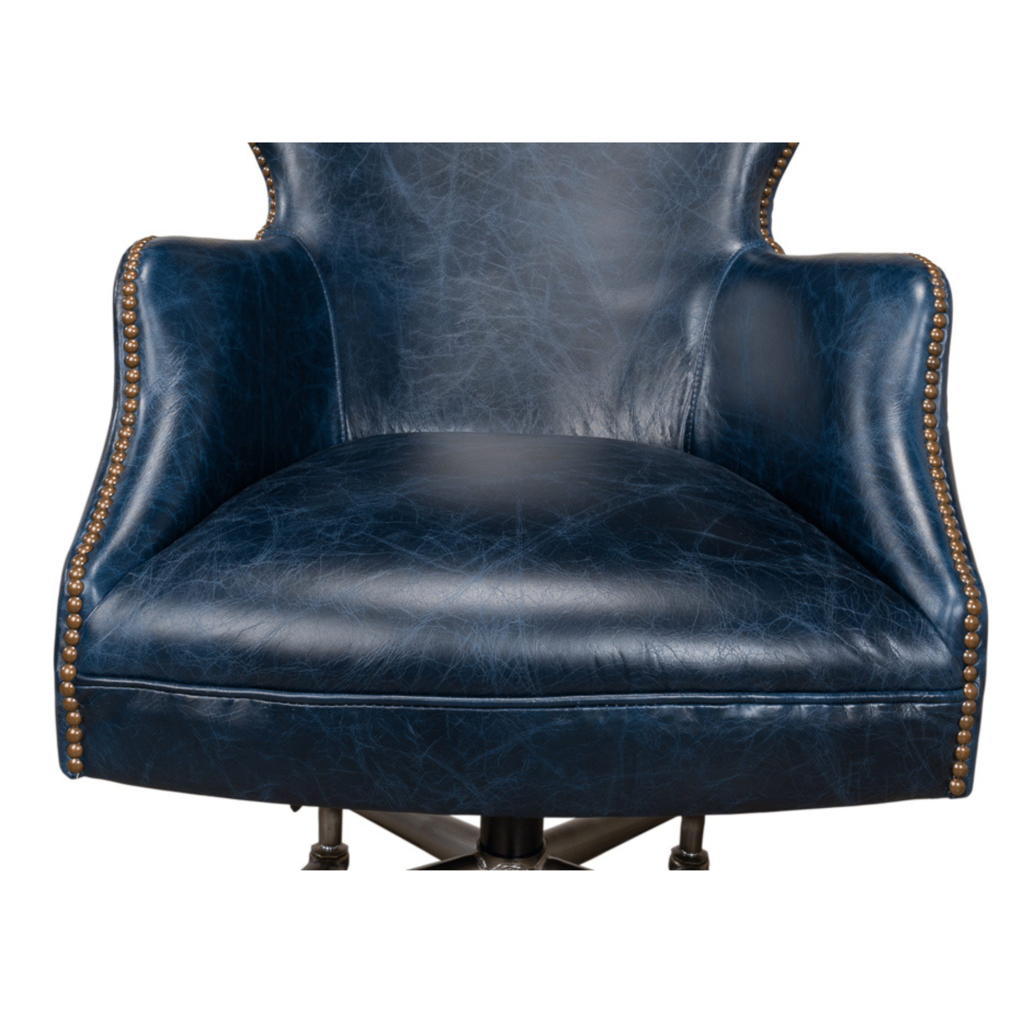 Colonial Beach Leather Desk Chair - Our Boat House