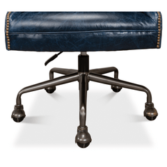 Colonial Beach Leather Desk Chair - Our Boat House
