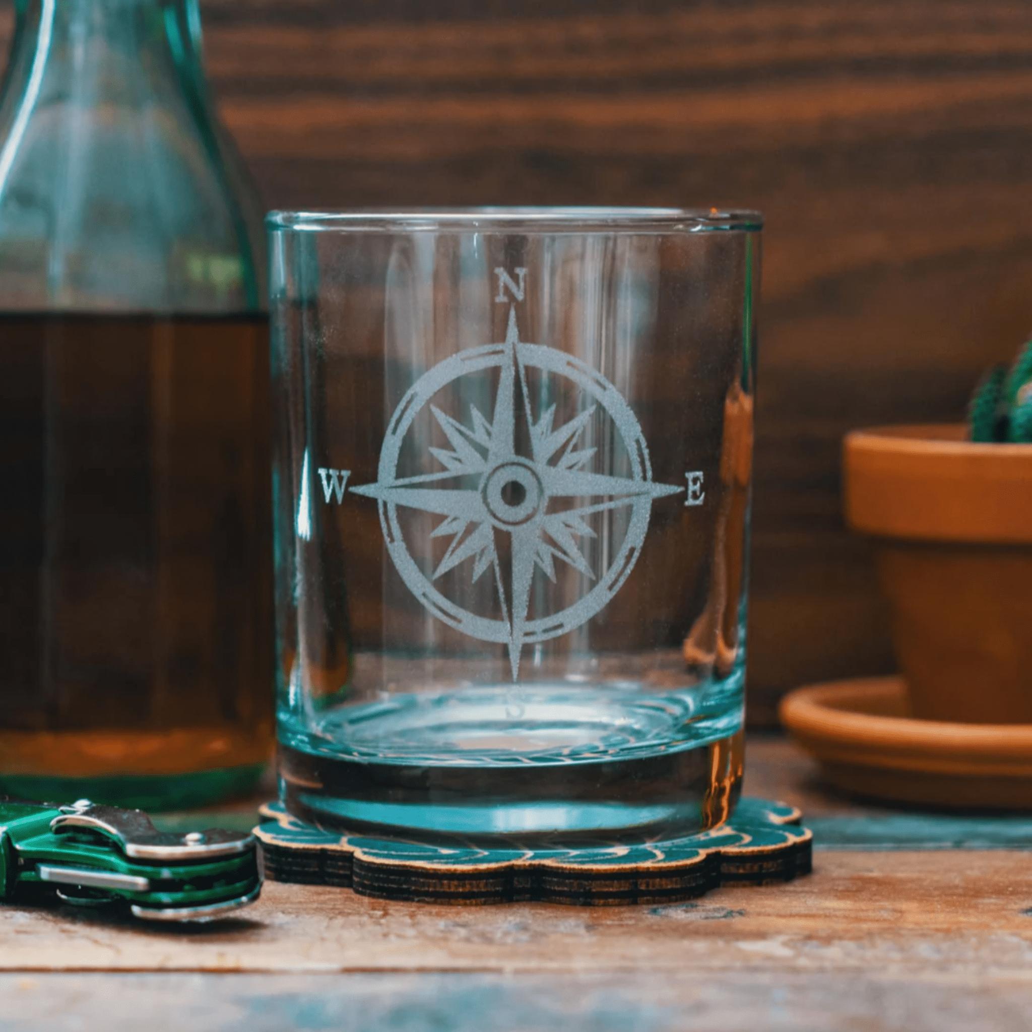 Compass Glassware Set of Six - Four Styles - Our Boat House